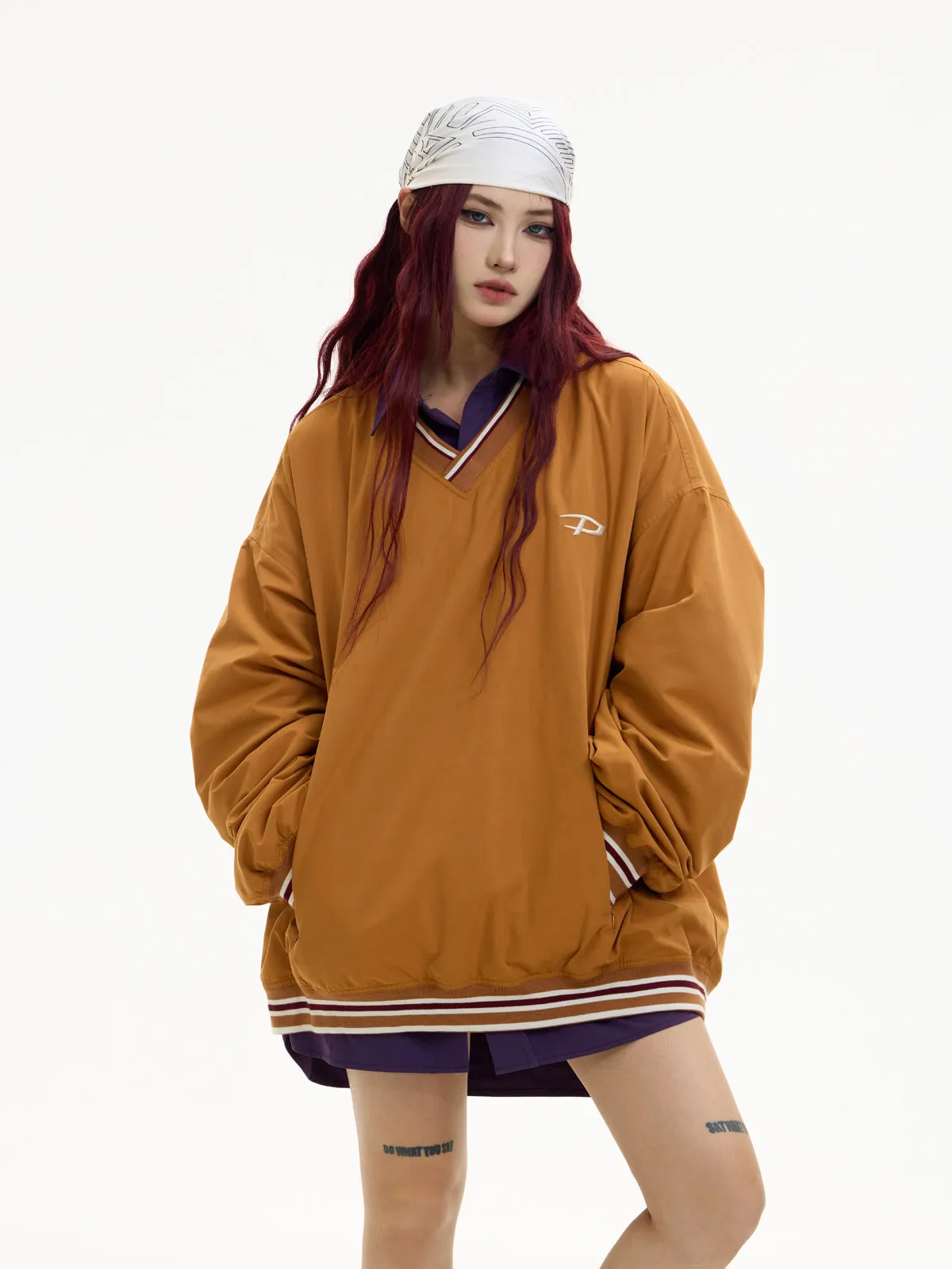 LOGO Embroidered Retro Sports Sweater