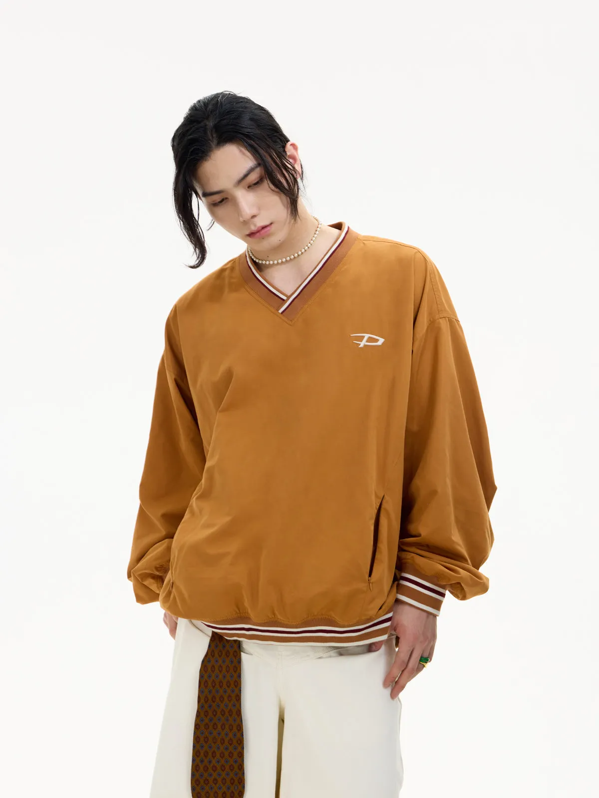 LOGO Embroidered Retro Sports Sweater