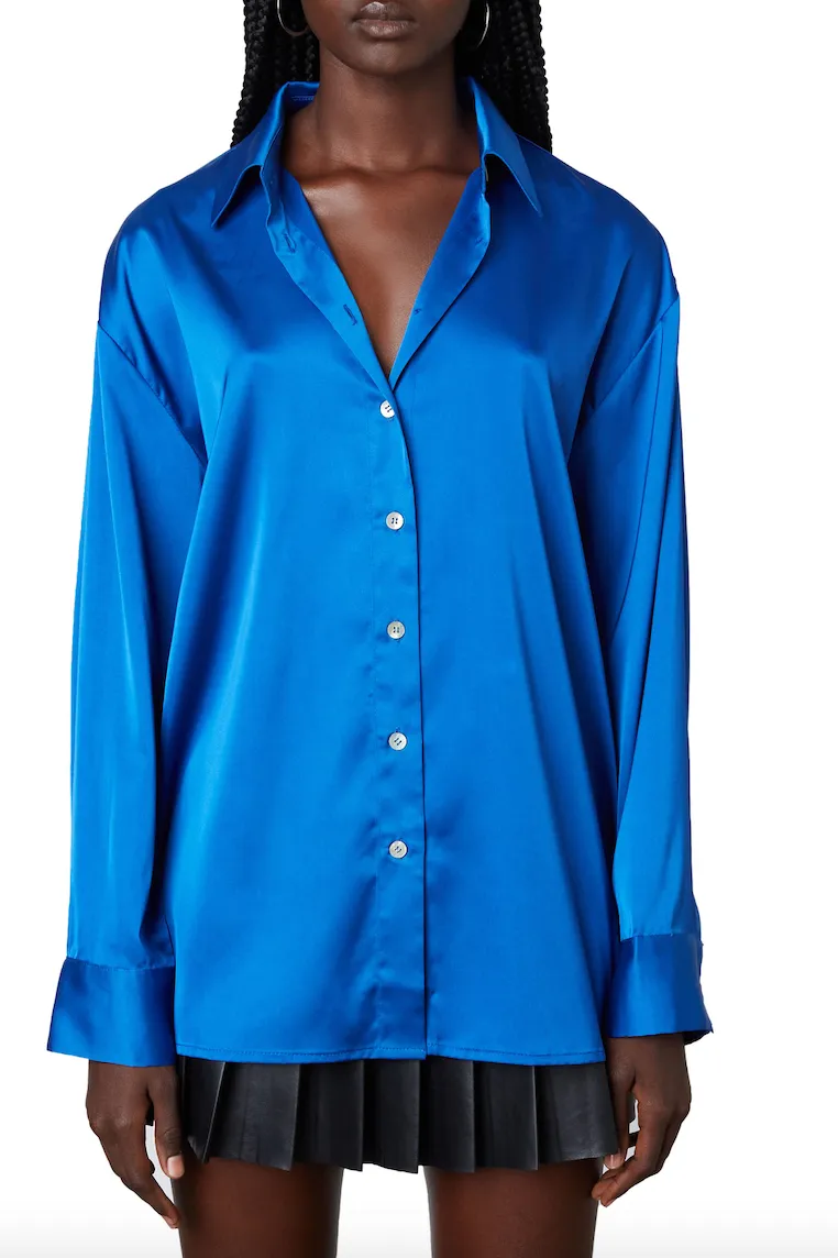 Long Sleeve Collared Button Down Top