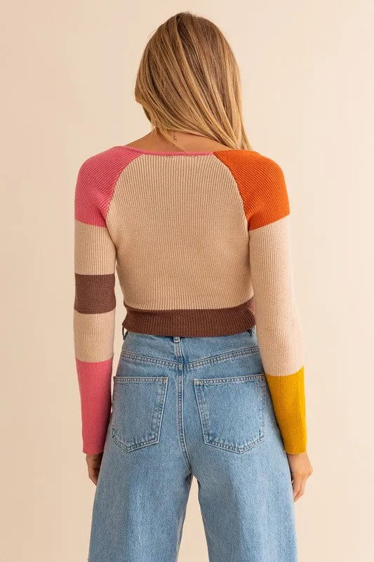 Long Sleeve Stripe Knit Top