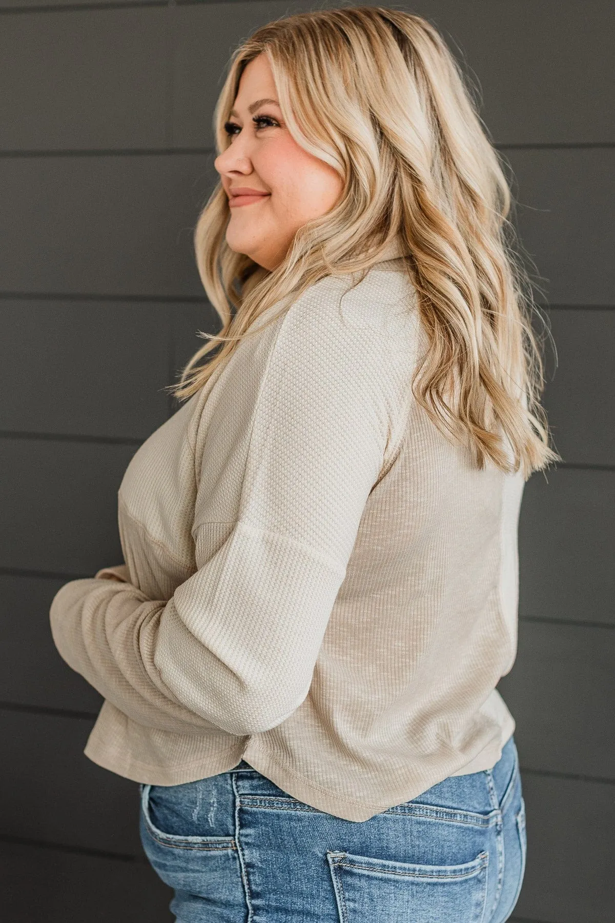 Love Follows Color Block Top- Cream & Taupe