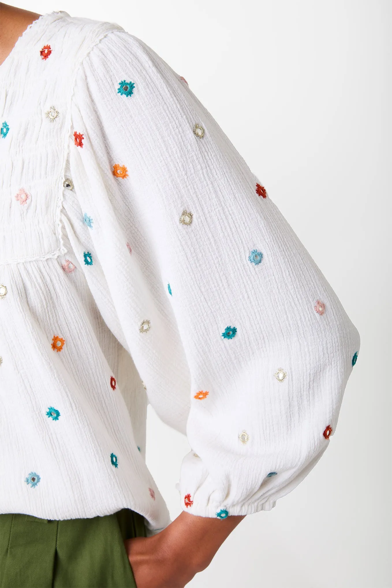 Macon Mirrored Blouse - White