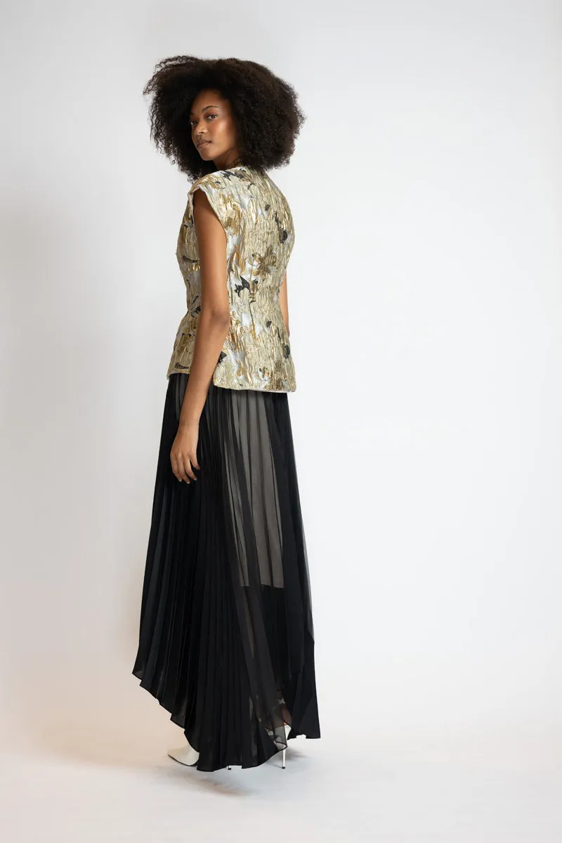 Marble Jacquard Embroidered Vest