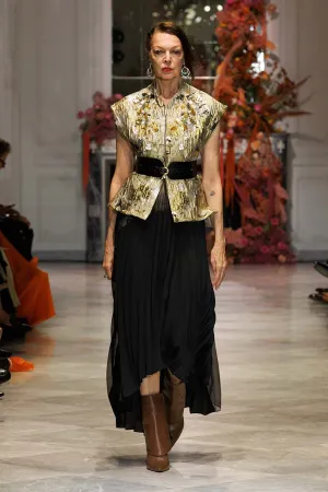 Marble Jacquard Embroidered Vest