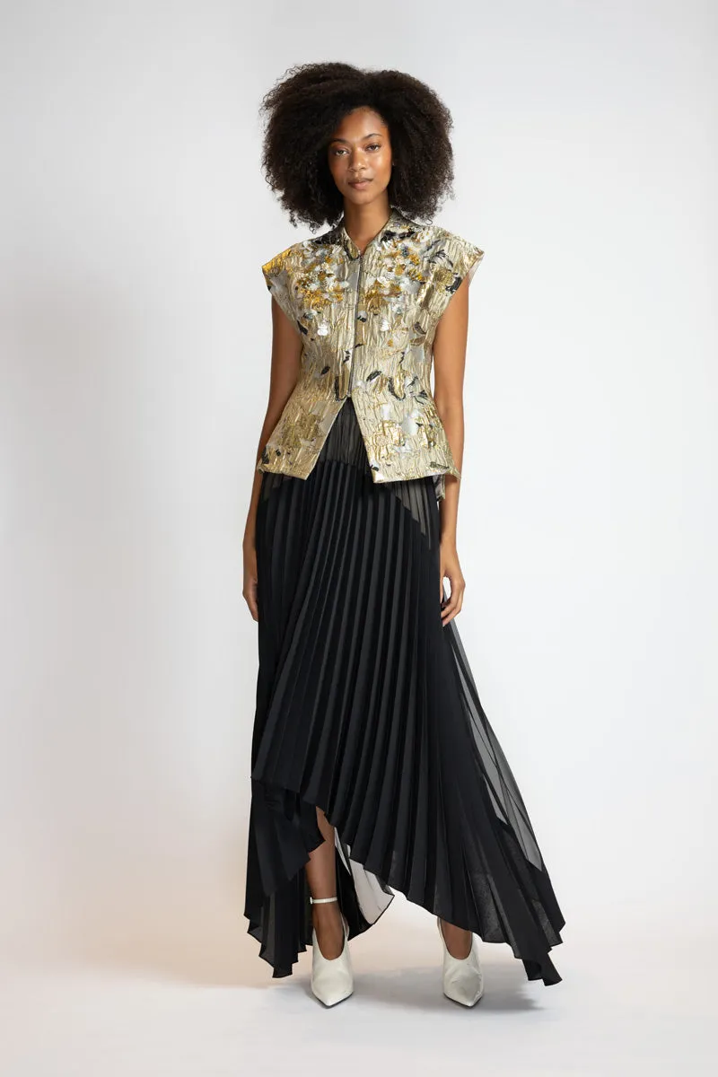 Marble Jacquard Embroidered Vest