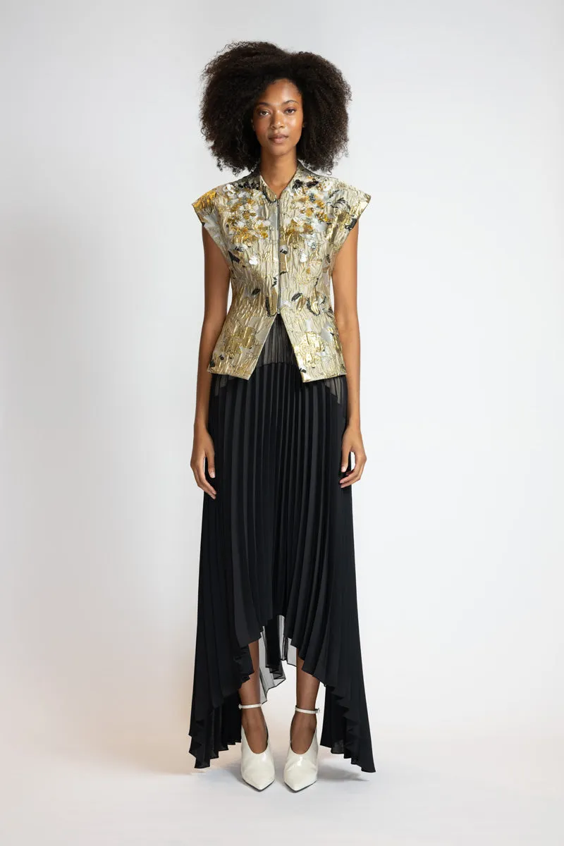 Marble Jacquard Embroidered Vest