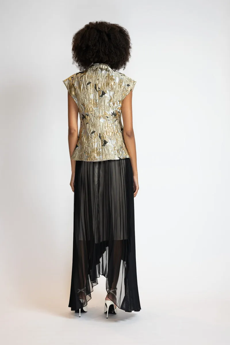 Marble Jacquard Embroidered Vest