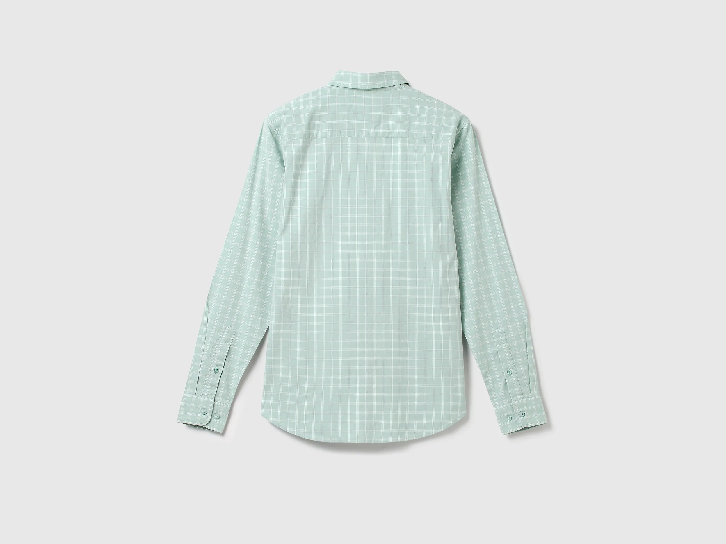 Men Checked Spread Collar Shirt