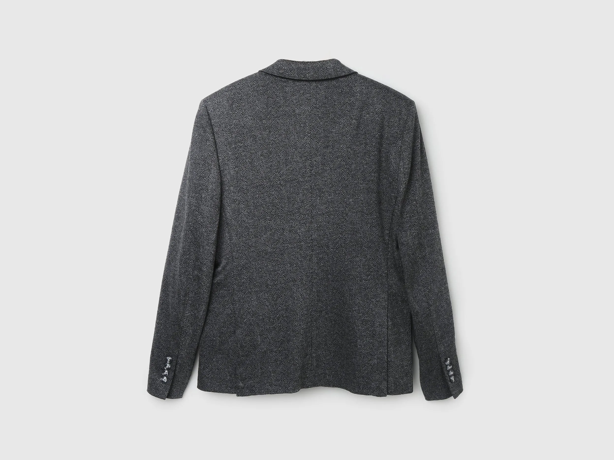 Men Herringbone Lapel Collar Blazer