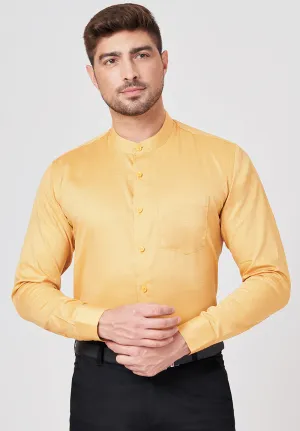 Men Orange Slim Fit Full Sleeve Formal Shirt