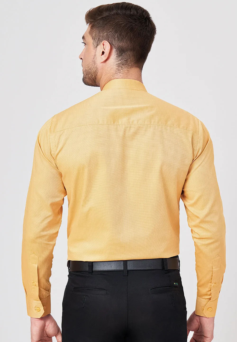 Men Orange Slim Fit Full Sleeve Formal Shirt