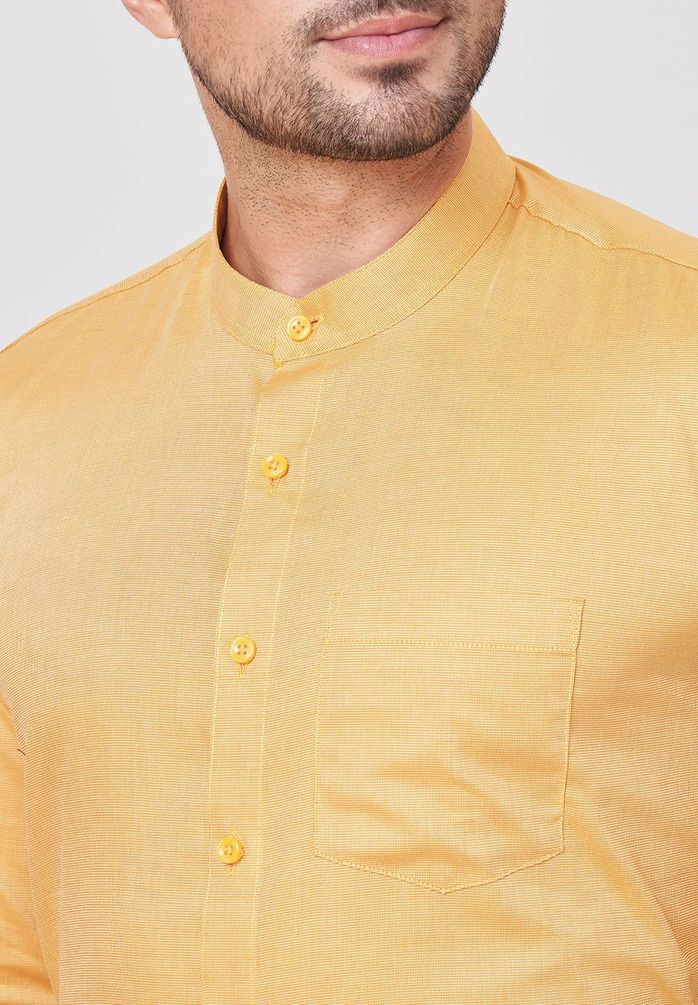 Men Orange Slim Fit Full Sleeve Formal Shirt
