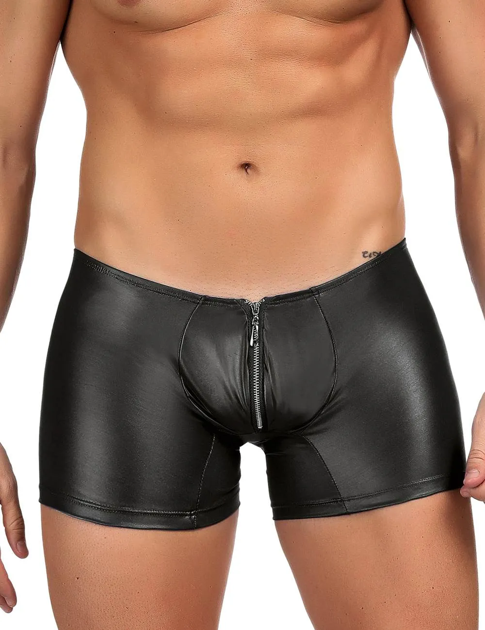 Men‘s Leather Pants With Exposed Hips With Farawlaya