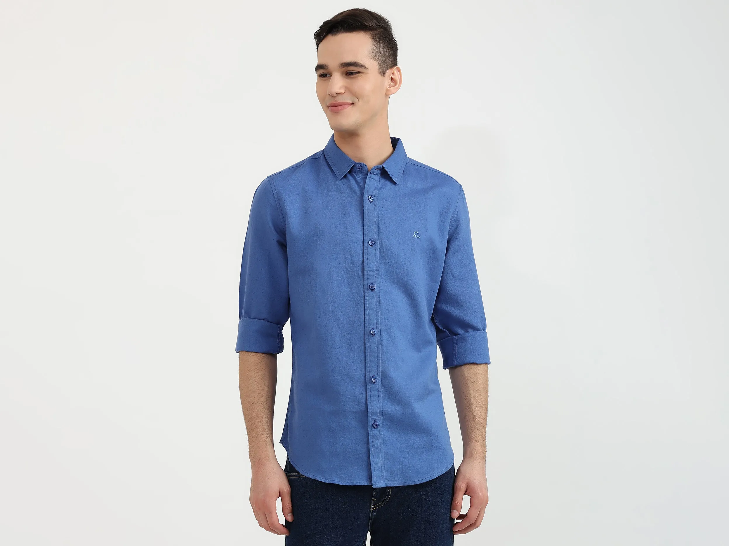 Mens Slim Fit Solid Shirt