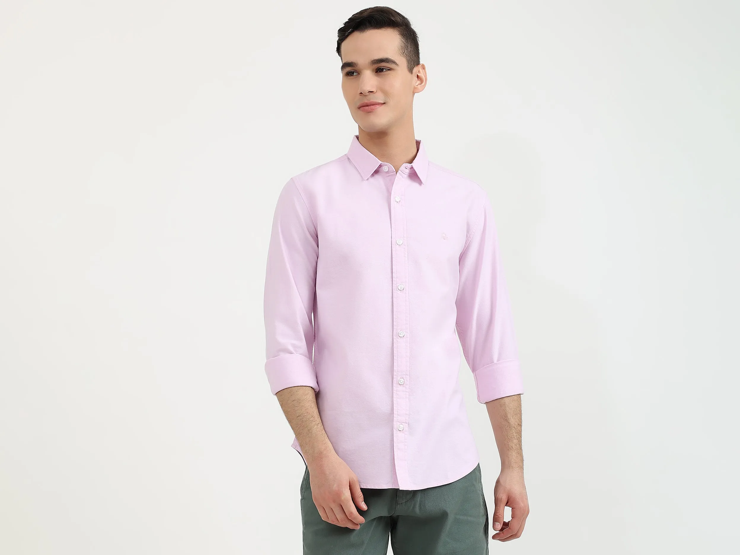Mens Slim Fit Solid Shirt