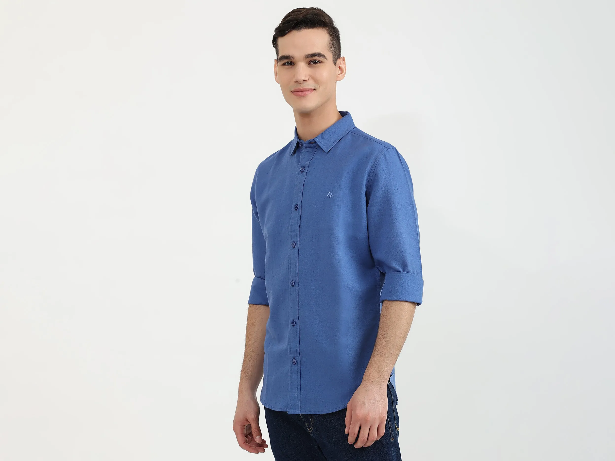 Mens Slim Fit Solid Shirt