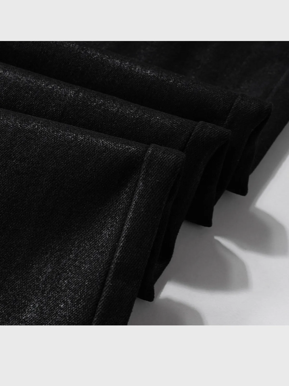Men's Vinyl Coated Bootcut Trousers Stitching Damaged Jeans