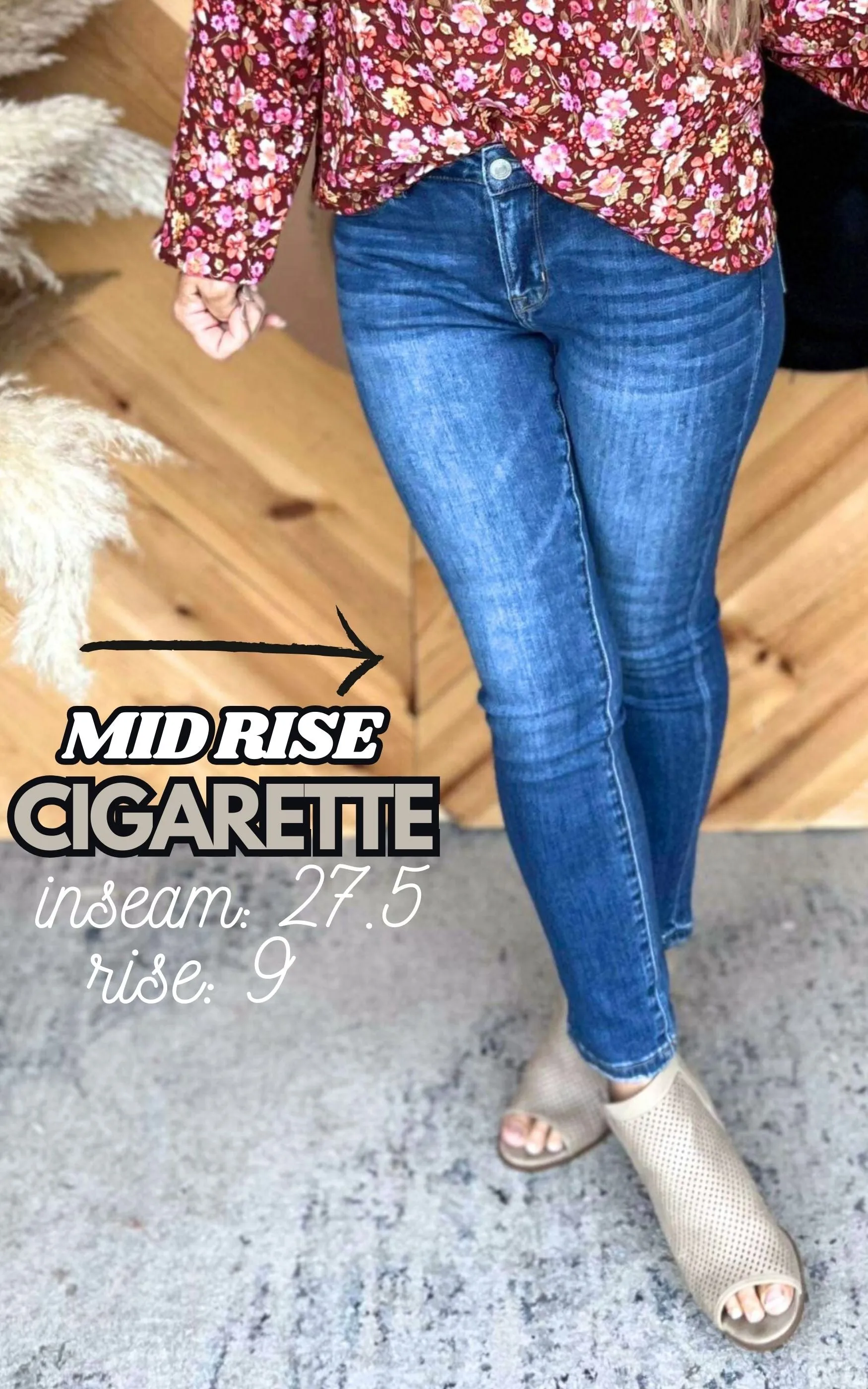 Mica | The Alice Medium Wash Mid-Rise Cigarette Ankle Denim Jeans** - Final Sale
