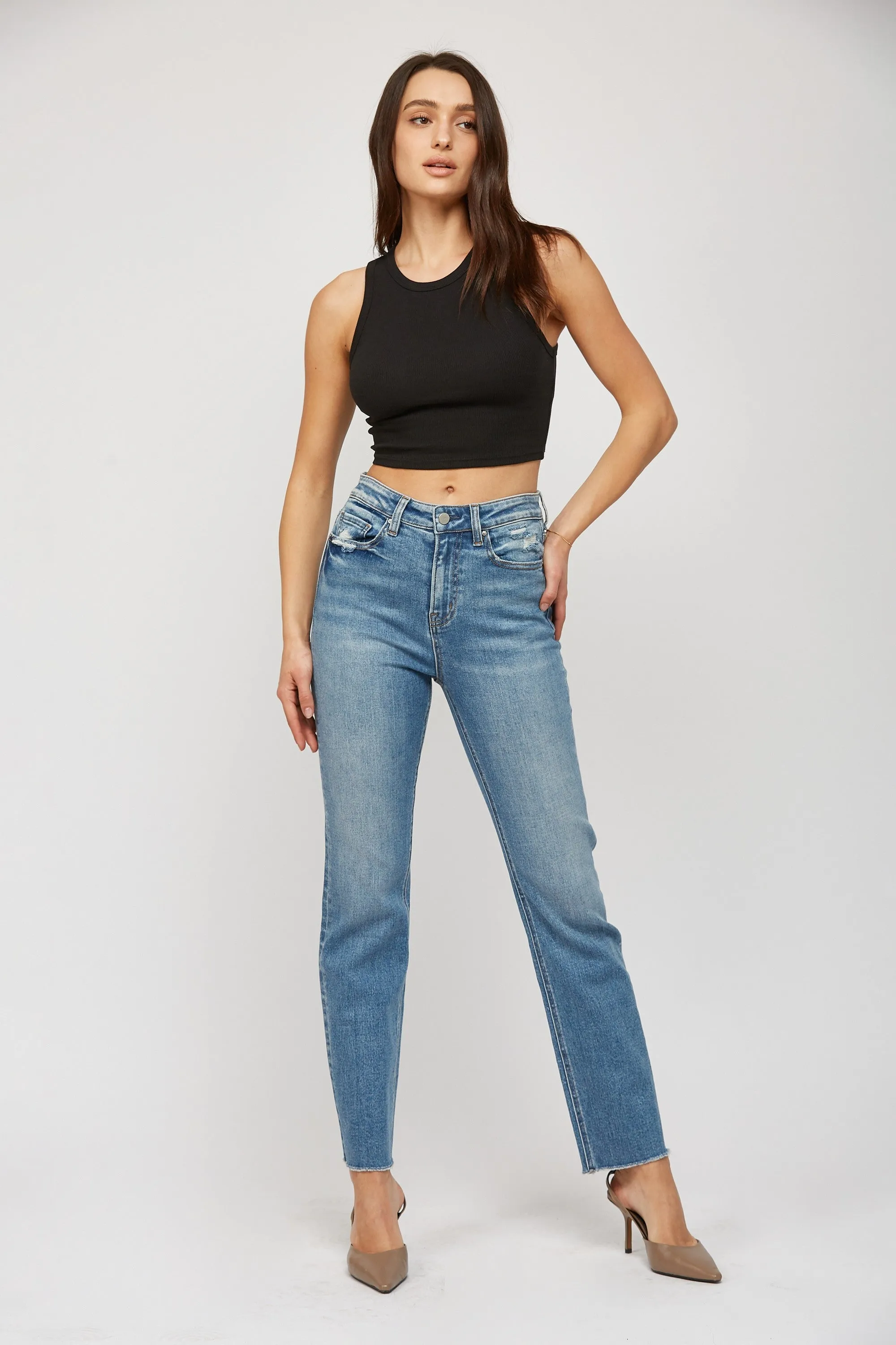 MICA | The Aniello Super High Rise Straight Denim Jean *