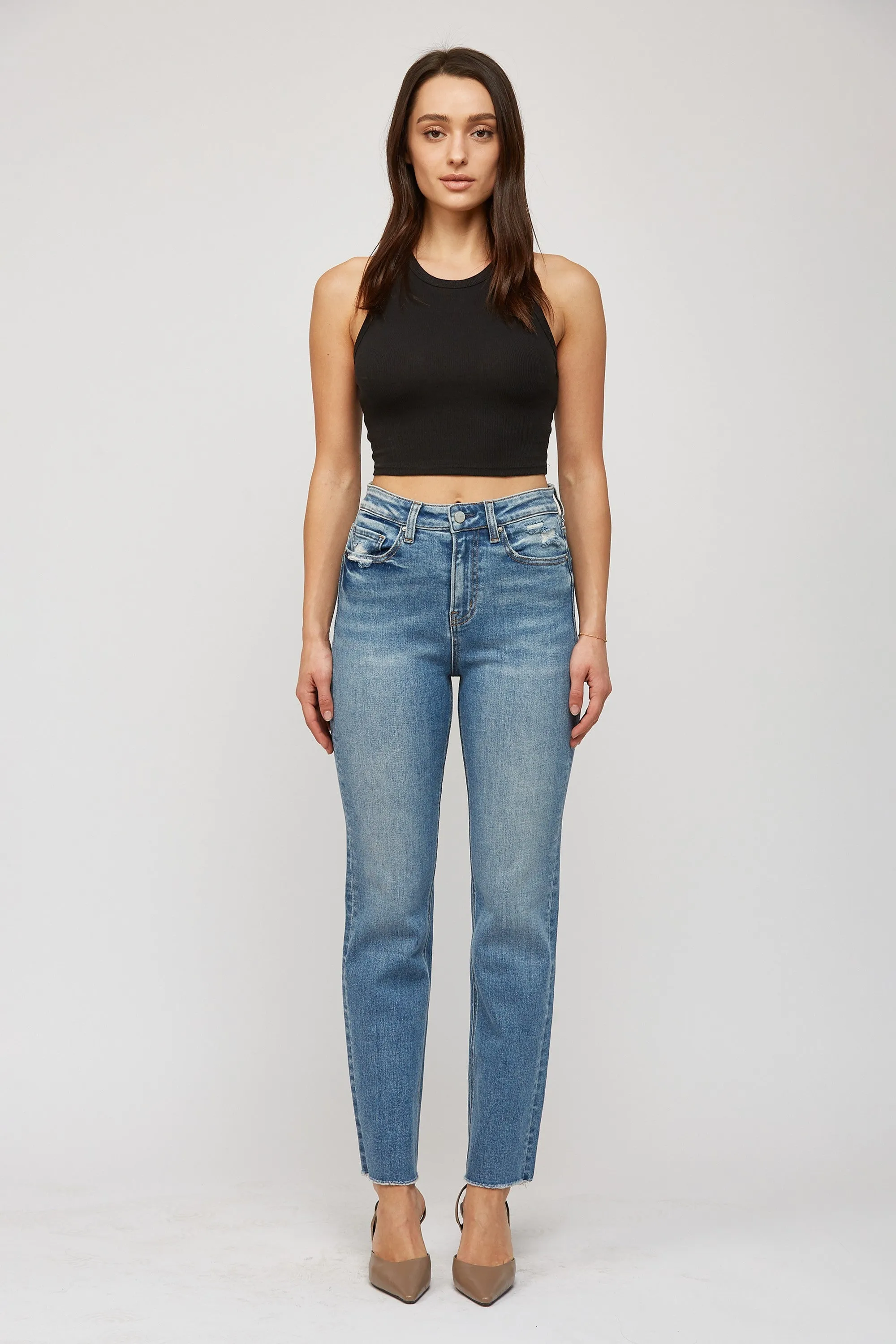 MICA | The Aniello Super High Rise Straight Denim Jean *