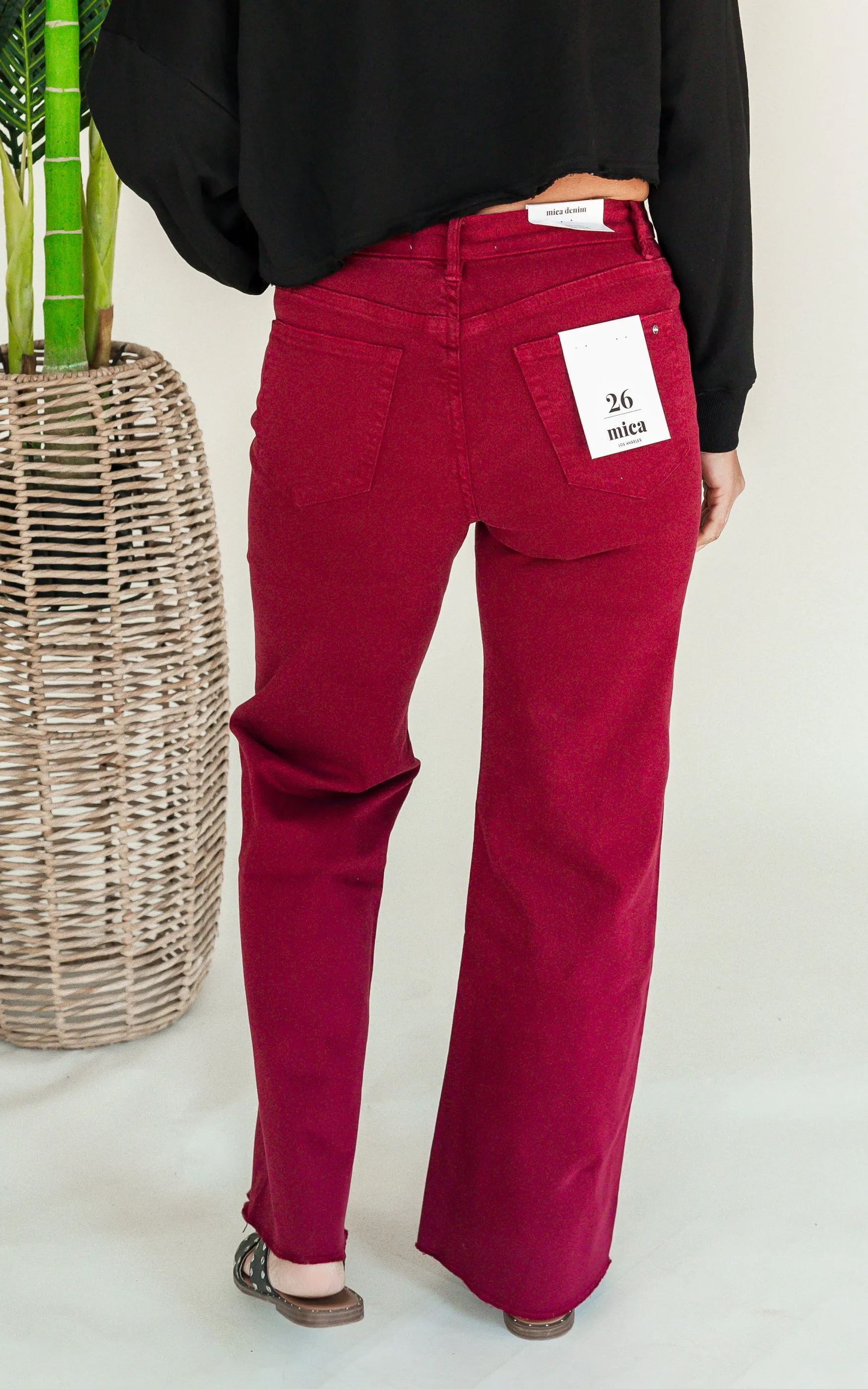 Mica | The Scarlett Stretch Super High Rise Wide Leg Denim Jean* - Final Sale