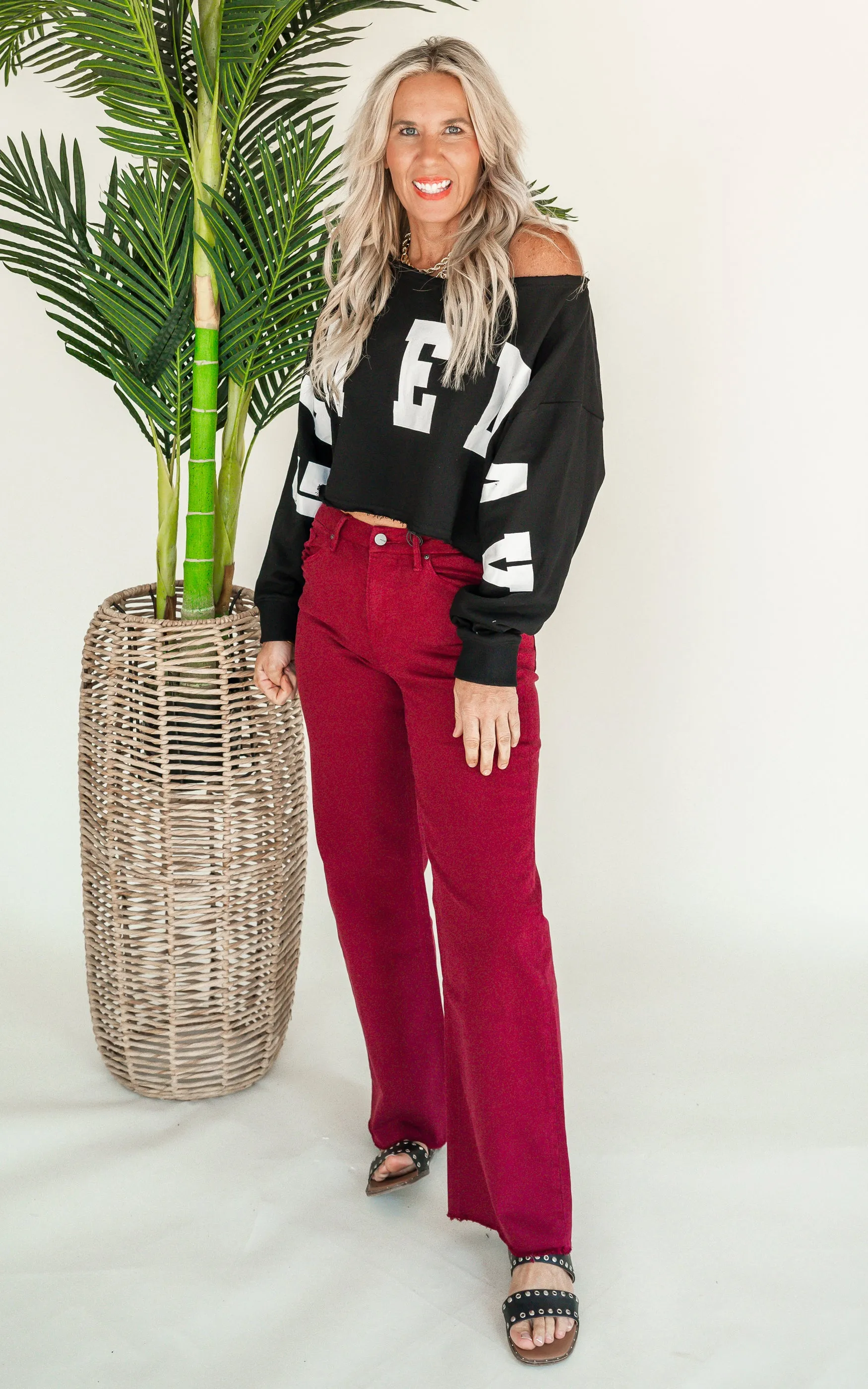 Mica | The Scarlett Stretch Super High Rise Wide Leg Denim Jean* - Final Sale