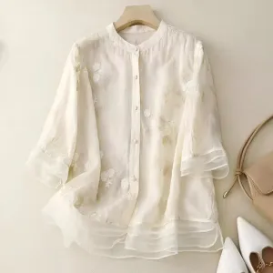 Mila - Embroidered Cotton Top