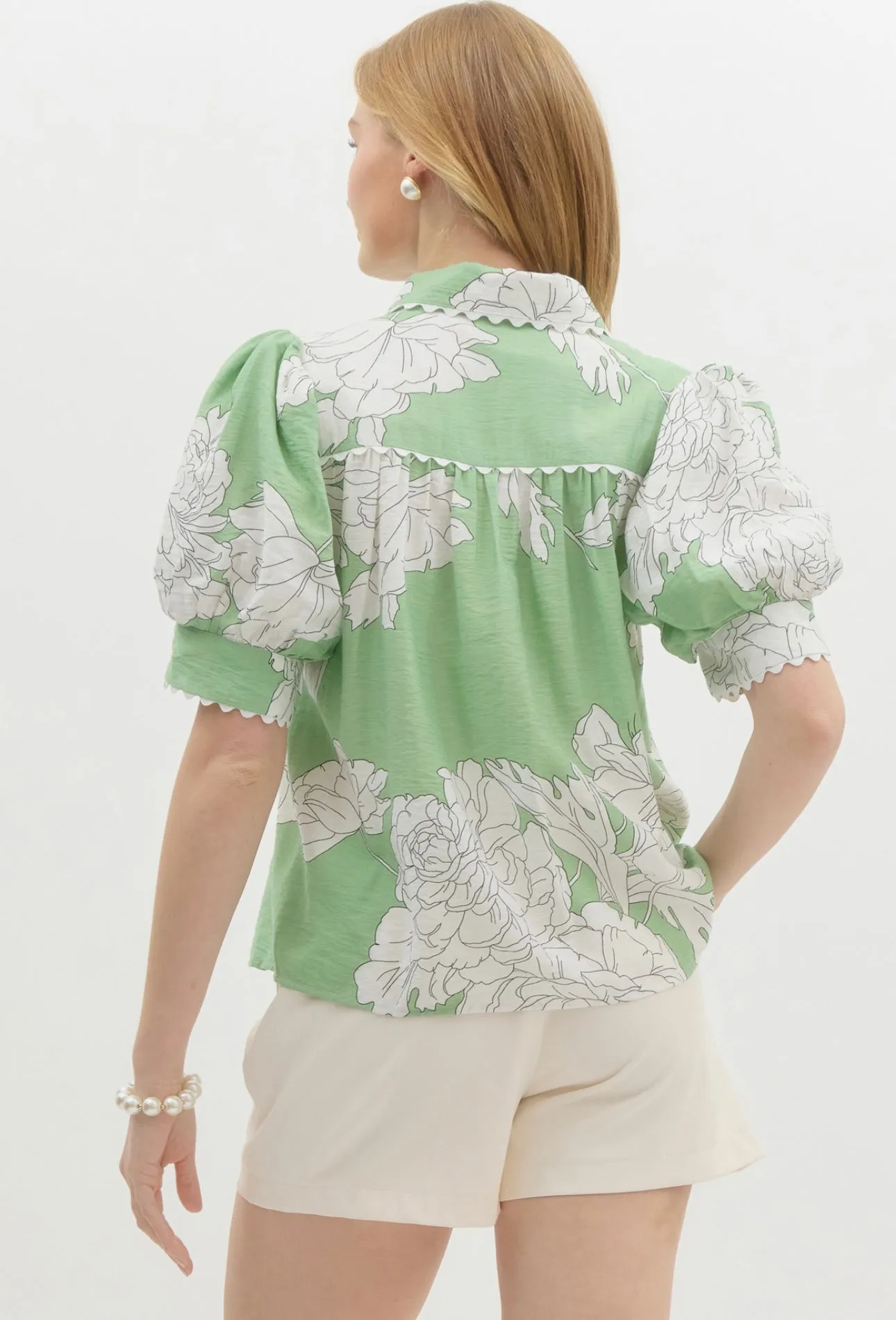 Mint Floral Blouse
