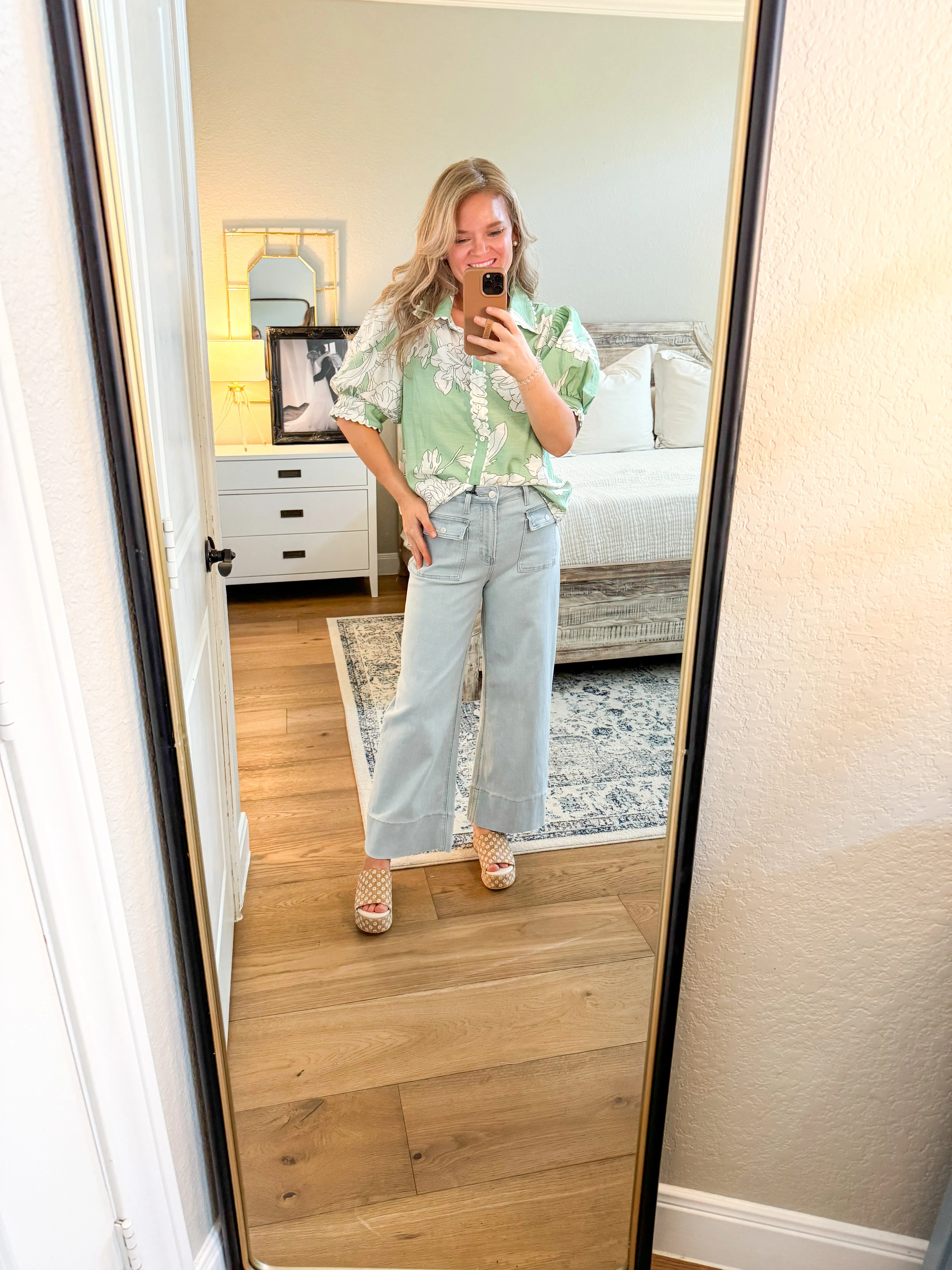 Mint Floral Blouse
