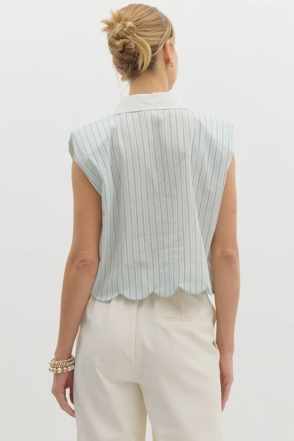 Mint Scallop Blouse