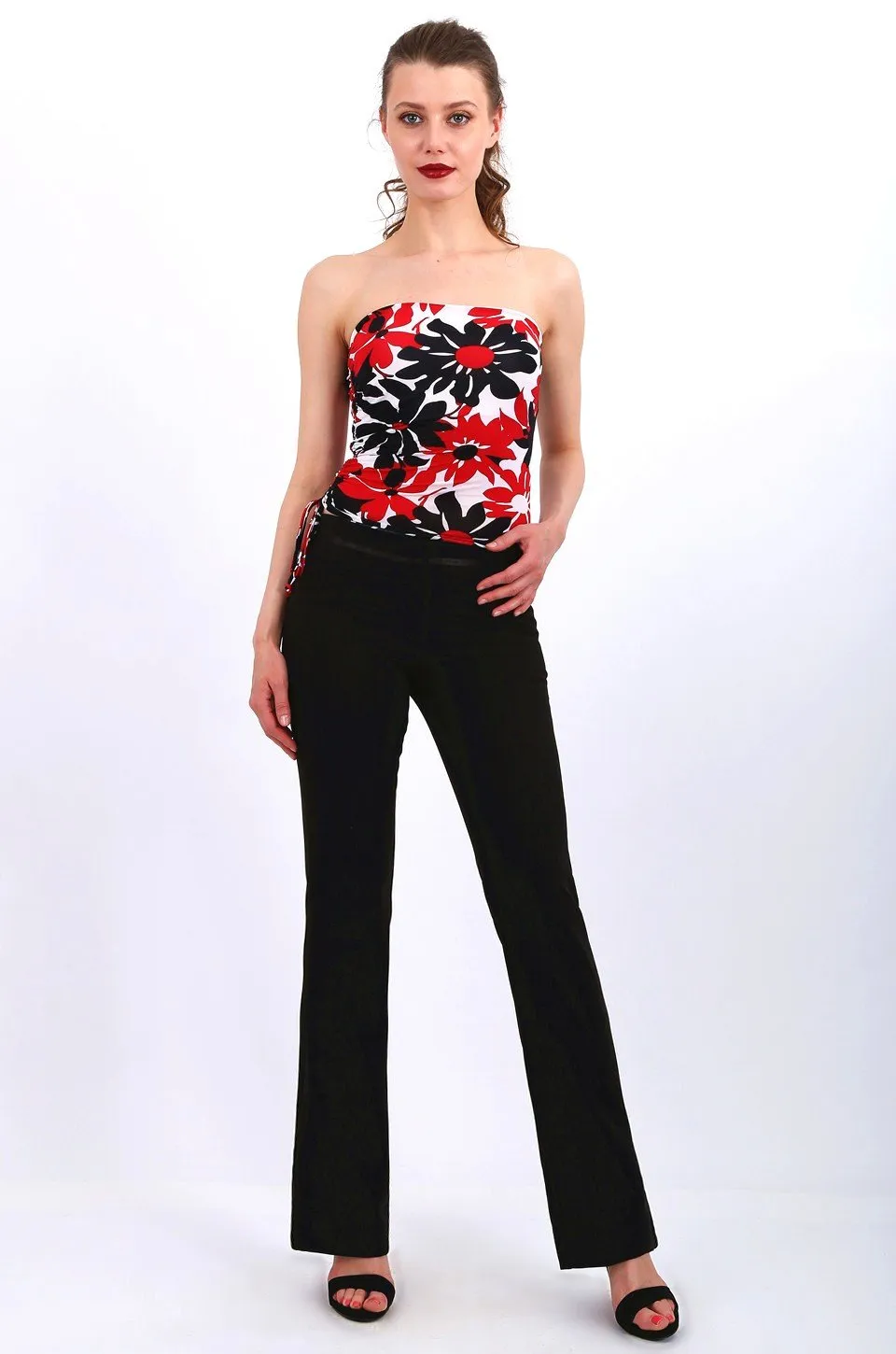 MISS PINKI Logan tailored bootcut work pants in Black