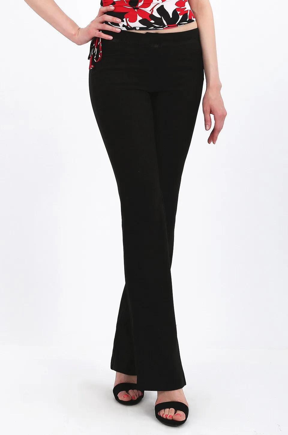MISS PINKI Logan tailored bootcut work pants in Black