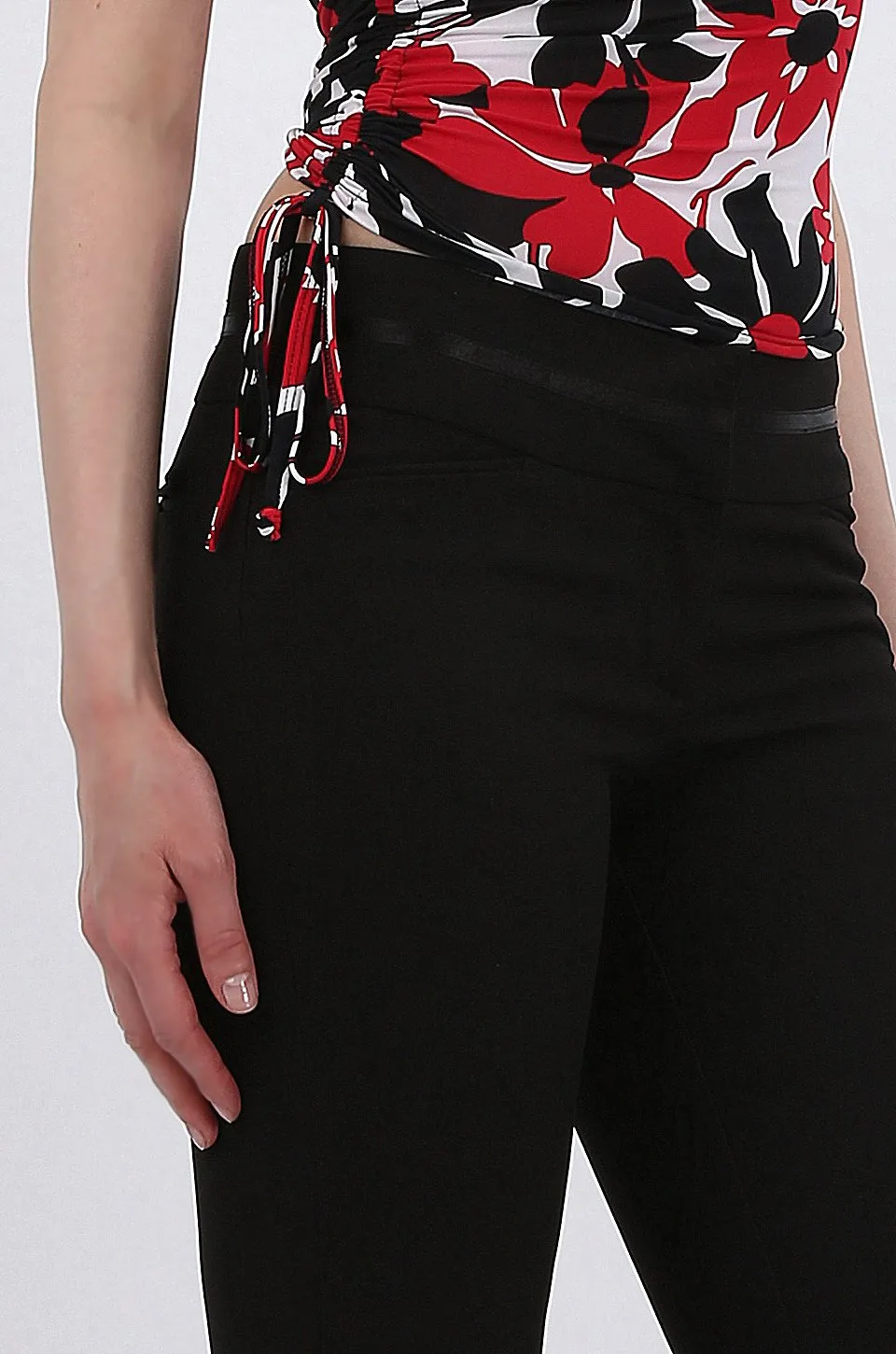 MISS PINKI Logan tailored bootcut work pants in Black