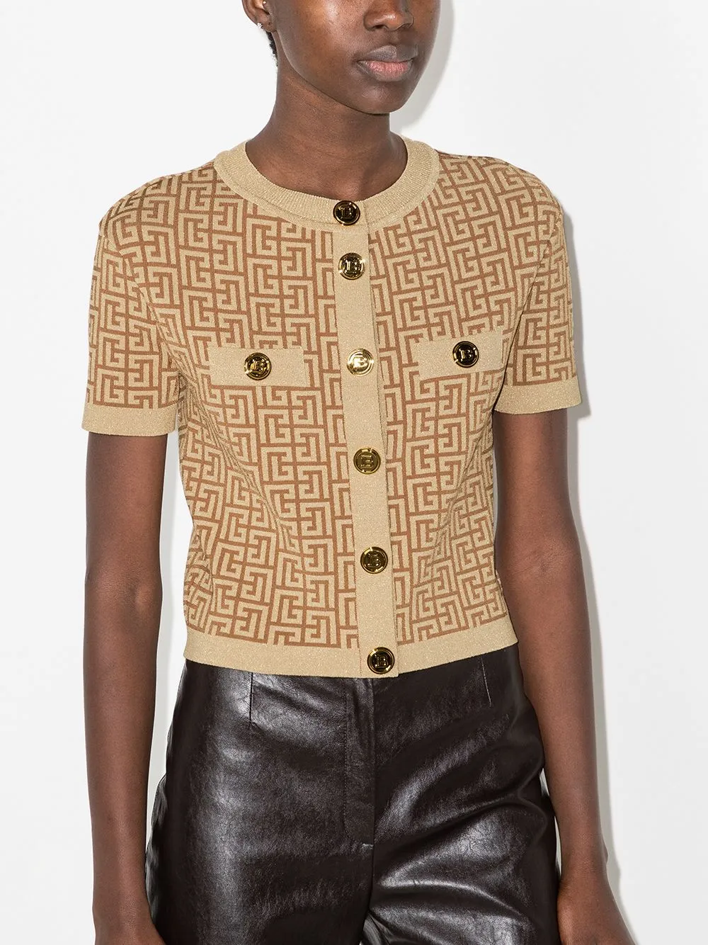 Monogram Cropped Cardigan