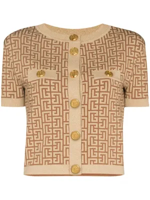 Monogram Cropped Cardigan