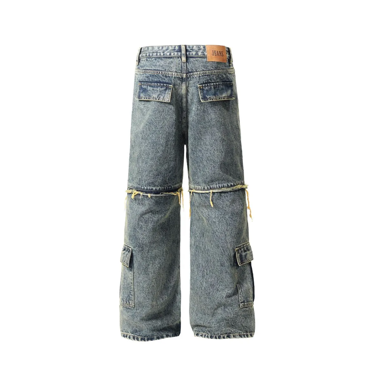 Multi-Pocket Patchwork Jeans