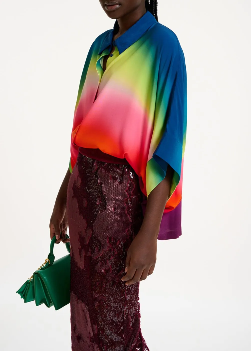 Multicolor oversized shirt with gradient effect