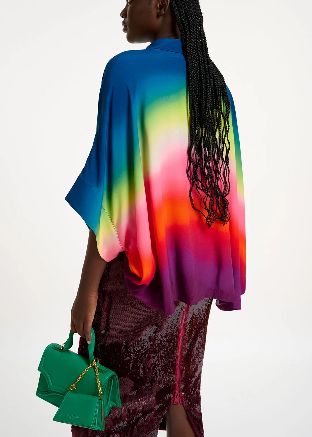 Multicolor oversized shirt with gradient effect