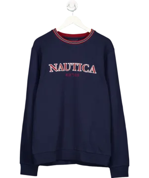Nautica Blue Lome Logo Embroidered Sweatshirt UK L