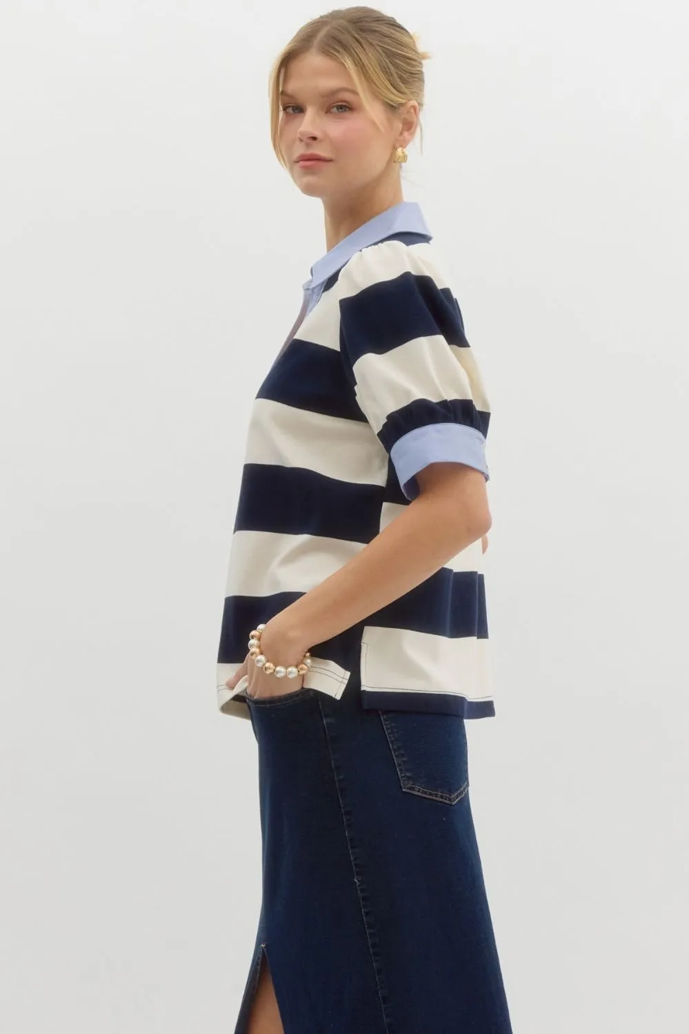 Navy & Blue Rugby Polo