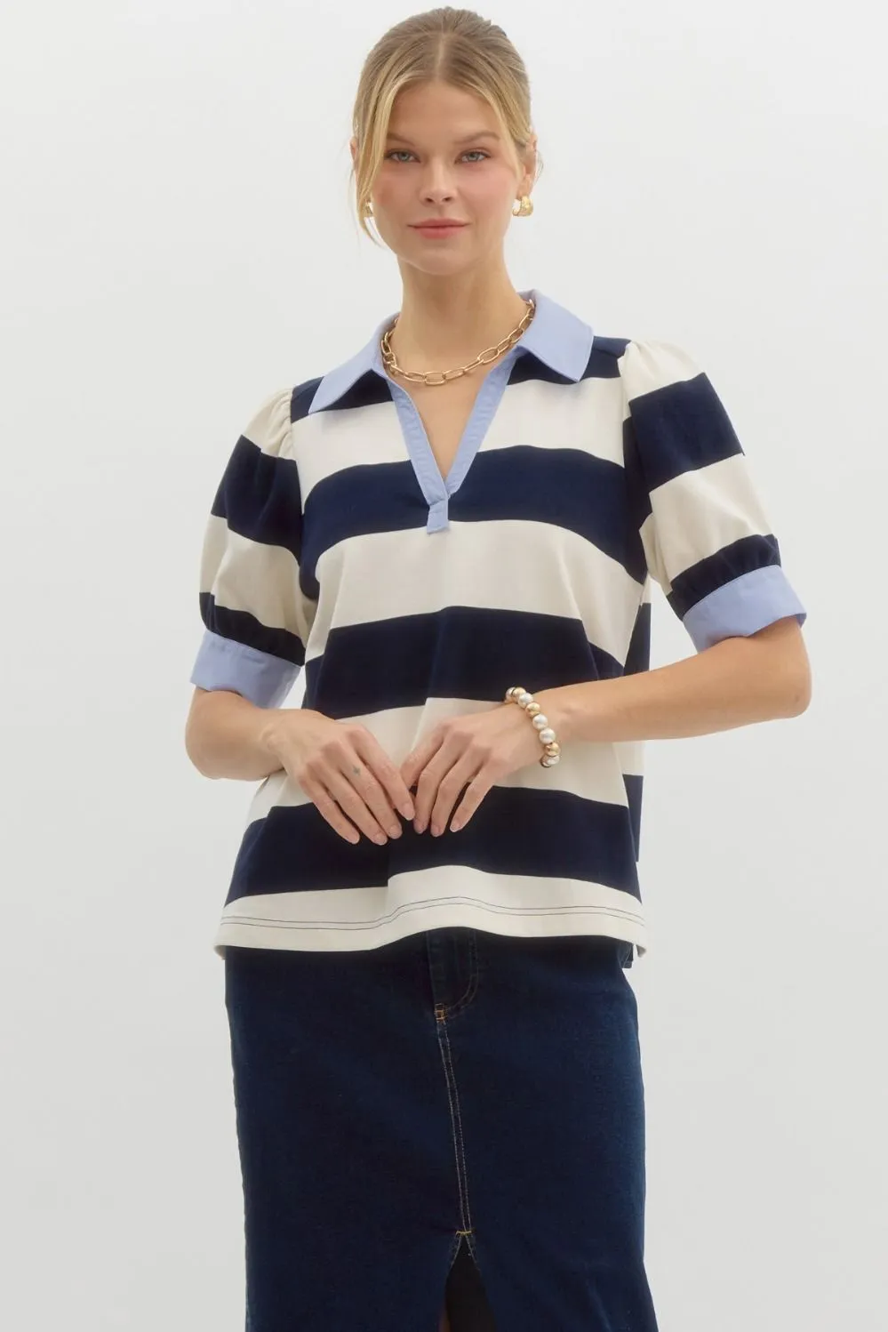 Navy & Blue Rugby Polo