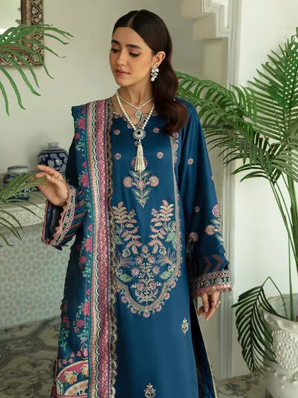 Navy Blue Embroidered Pakistani Salwar kameez Dupatta Salwar Suit