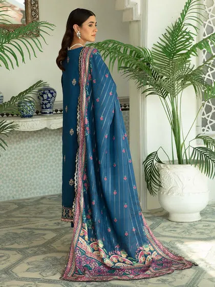 Navy Blue Embroidered Pakistani Salwar kameez Dupatta Salwar Suit