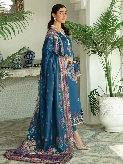 Navy Blue Embroidered Pakistani Salwar kameez Dupatta Salwar Suit