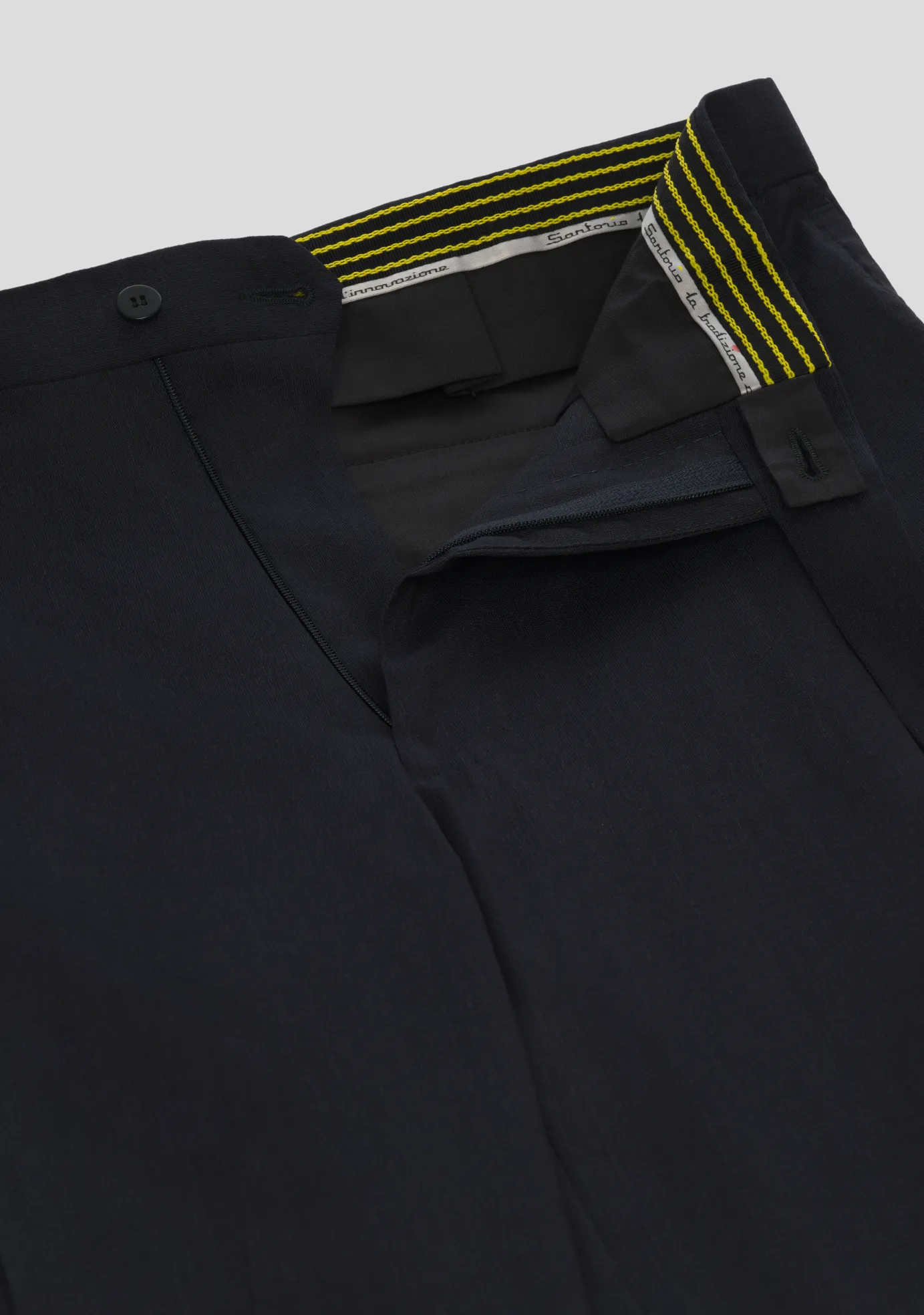 Navy Blue Virgin Wool Cargo Trousers