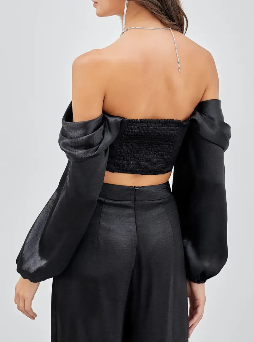 Off Shoulder Drape Sleeve Top