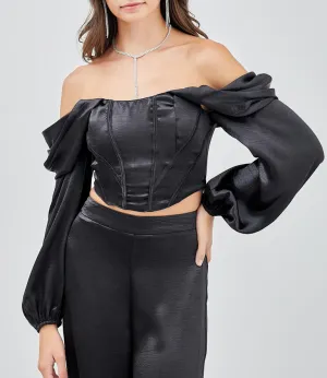Off Shoulder Drape Sleeve Top