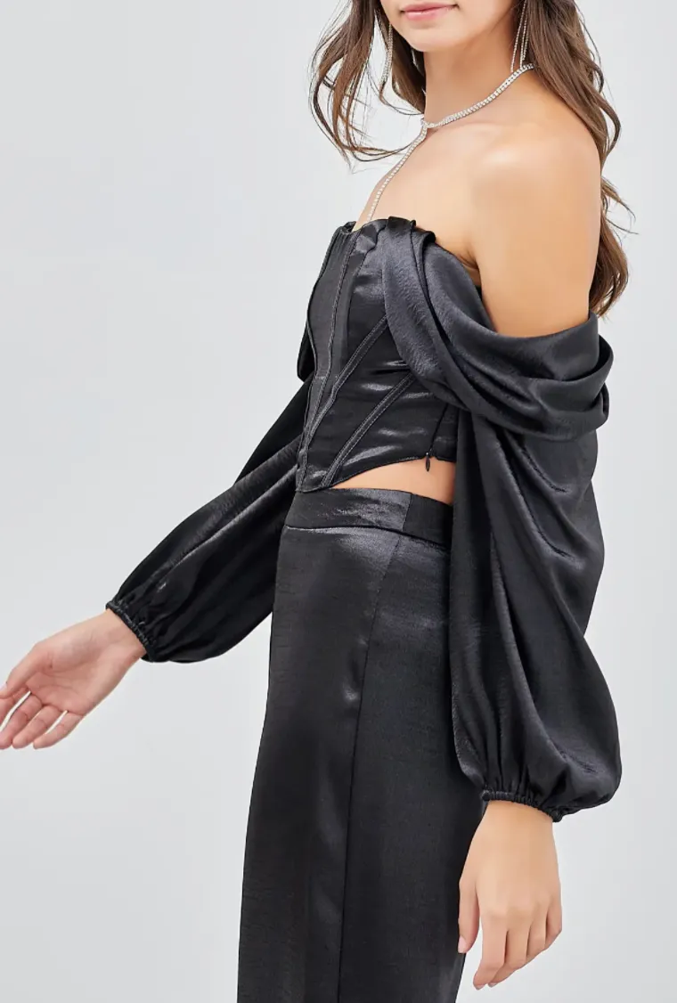 Off Shoulder Drape Sleeve Top