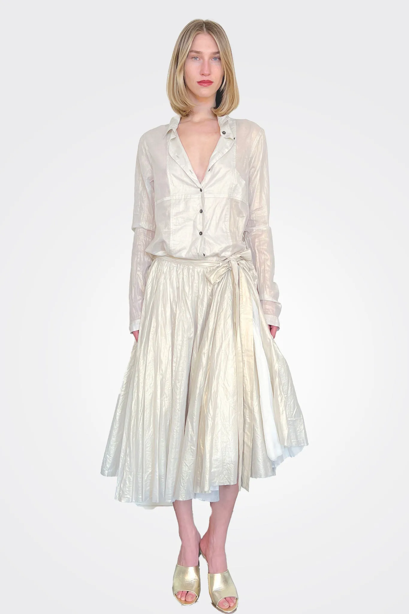Oversized Button Down Blouse - Galaxy Sparkle