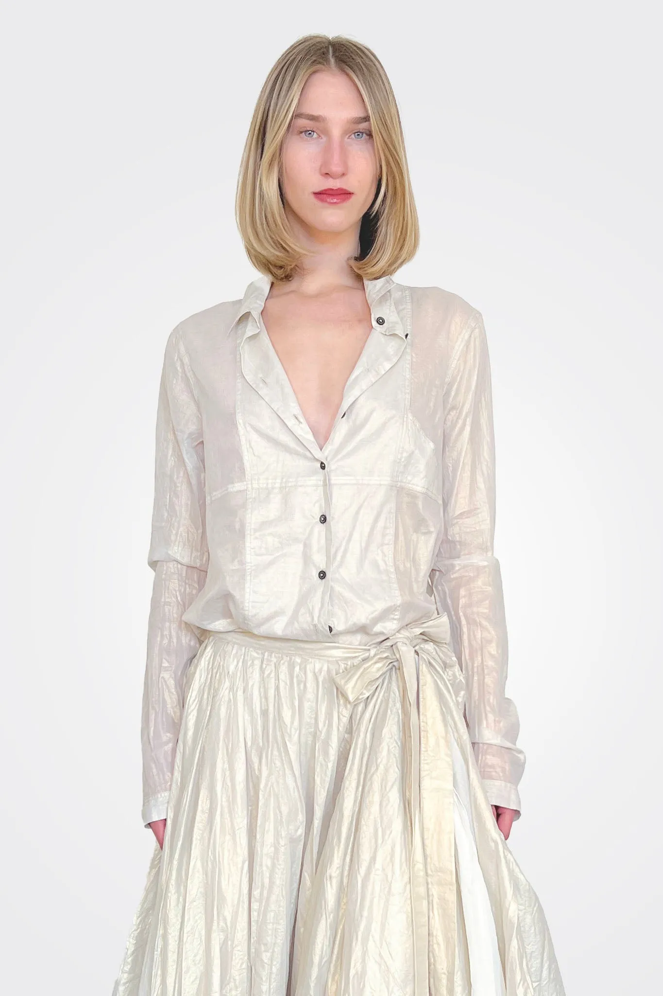 Oversized Button Down Blouse - Galaxy Sparkle